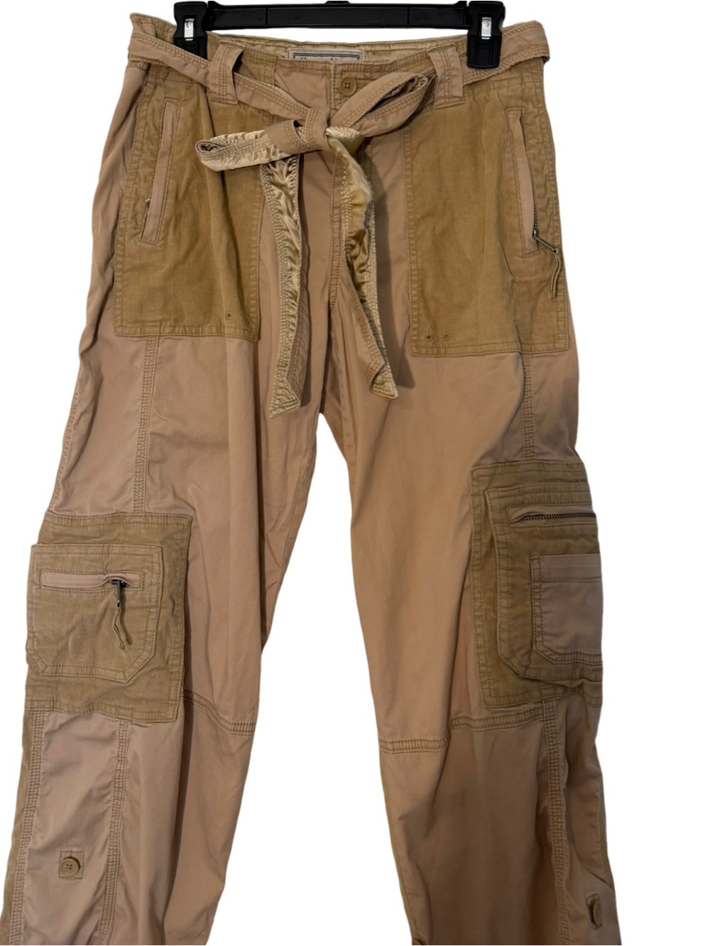 Vintage Y2K Abercrombie & Fitch Patchwork Tan Cargo Pants Size 4R - Picture 6 of 11
